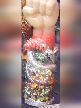 Rainbow Fist Candle